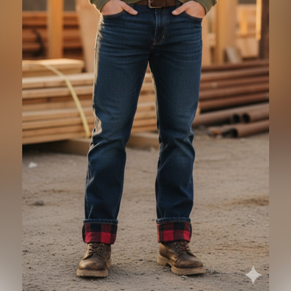 Wind River | Flannel Lined Straight Leg Jeans | Winter Warmth | Size 38/30
